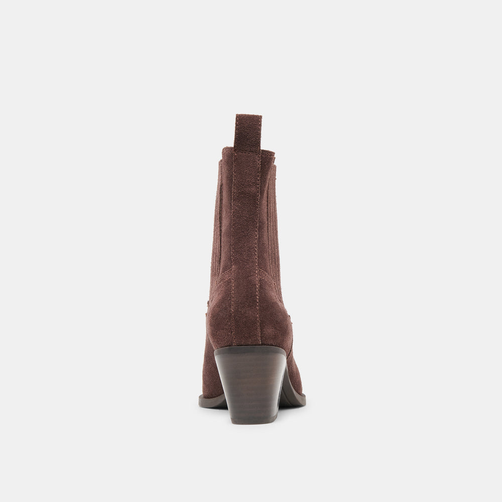 Slim Mahogany Suede Booties | Women Dolce Vita