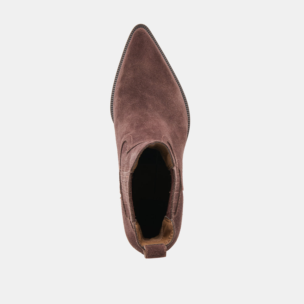 Slim Mahogany Suede Booties | Women Dolce Vita