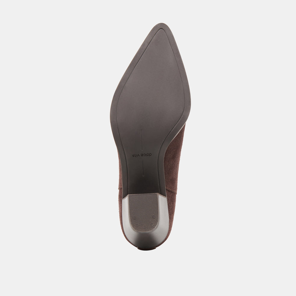 Slim Mahogany Suede Booties | Women Dolce Vita
