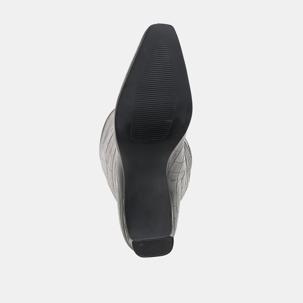 Trixi Noir Croco Embossed Leather Boots | Dolce Vita Women