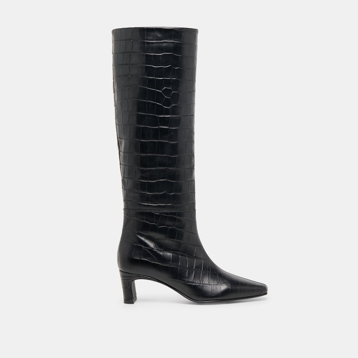 Trixi Noir Croco Embossed Leather Boots | Dolce Vita Women