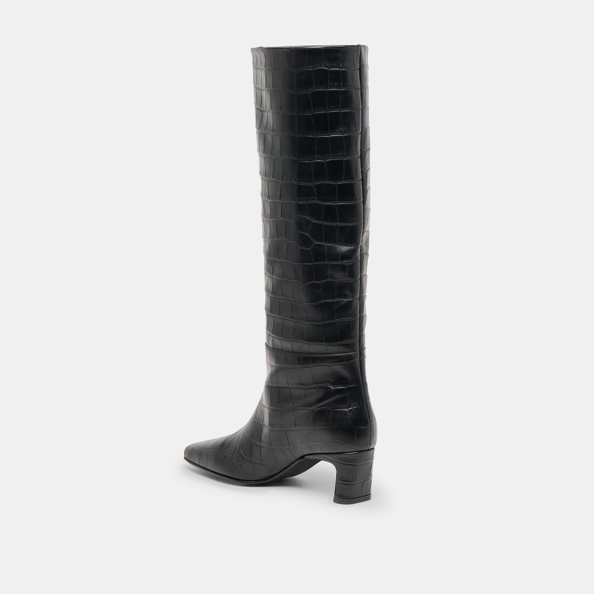 Trixi Noir Croco Embossed Leather Boots | Dolce Vita Women