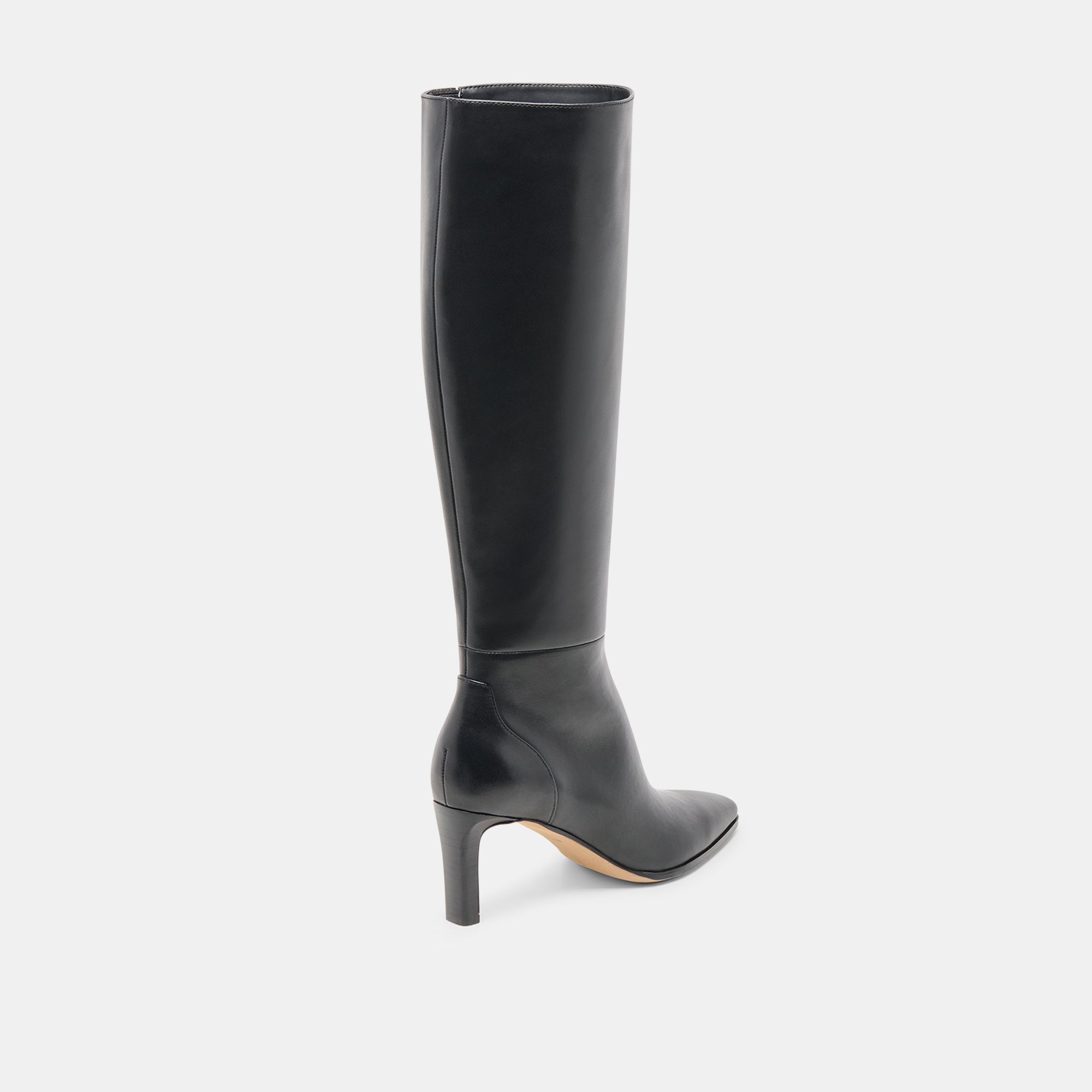 Emmi Black Leather Wide Calf Boots | Women Dolce Vita