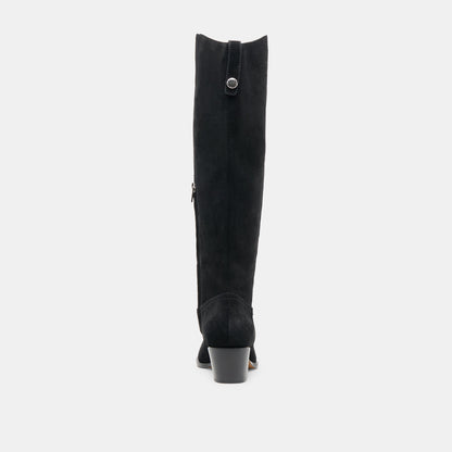 Virona H2O Waterproof Onyx Suede Wide Calf Boots - Dolce Vita