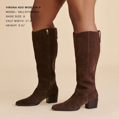 Virona H2O Waterproof Dk Brown Suede Wide Calf Boots | Dolce Vita Women