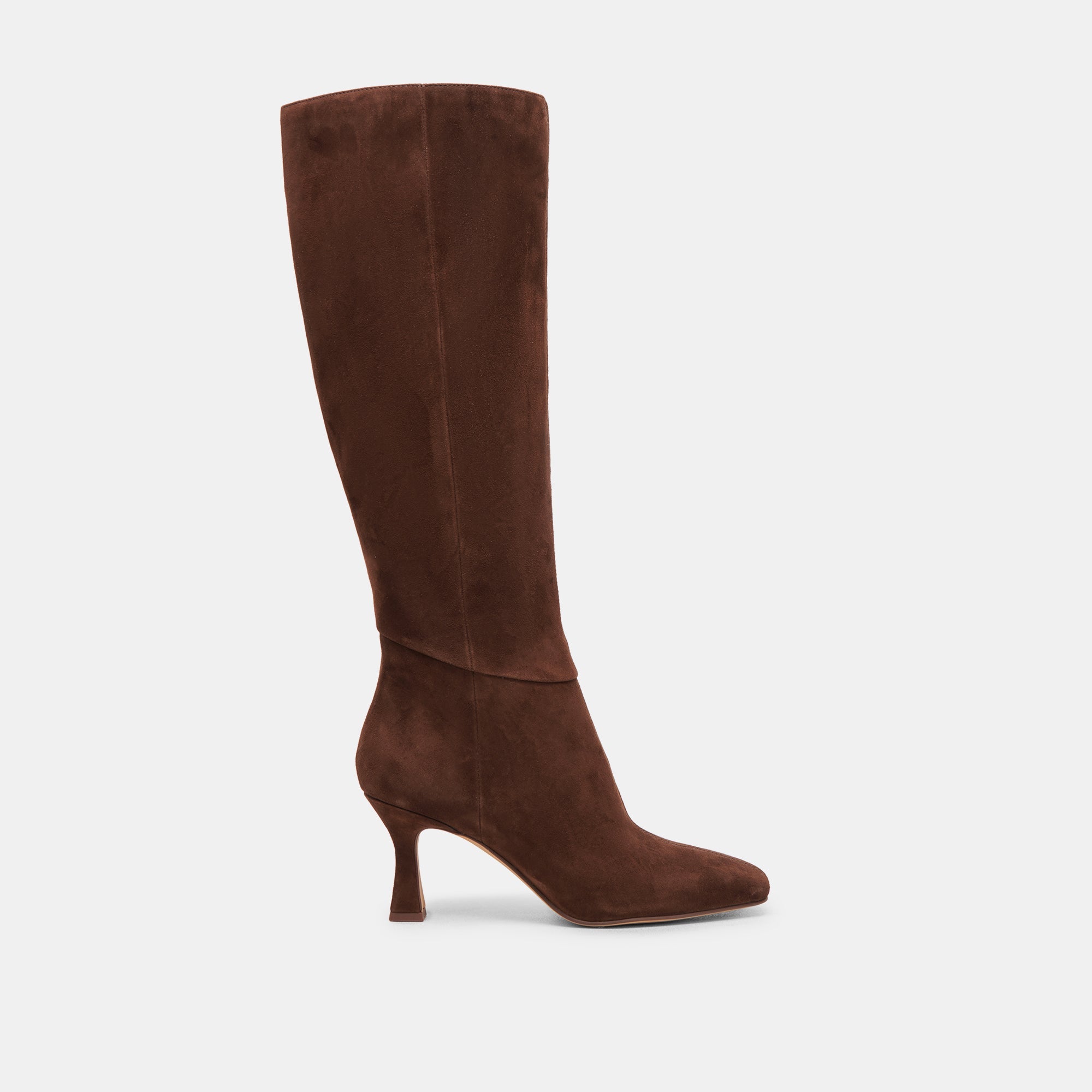 GYRA WIDE CALF BOOTS DK BROWN SUEDE | Women Dolce Vita