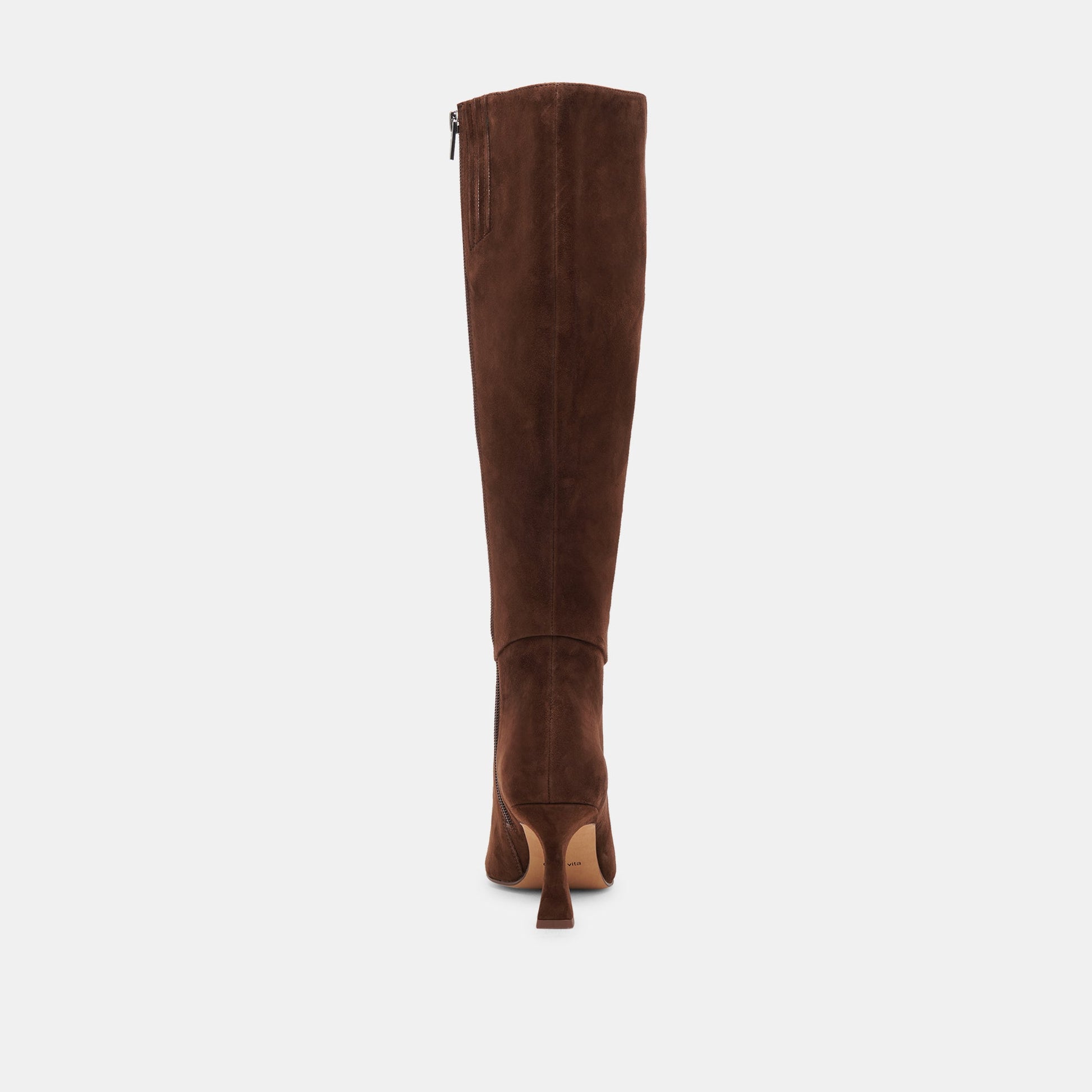 GYRA WIDE CALF BOOTS DK BROWN SUEDE - Dolce Vita