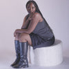 Kilian H2O Waterproof Black Leather Wide Calf Boots | Women Dolce Vita