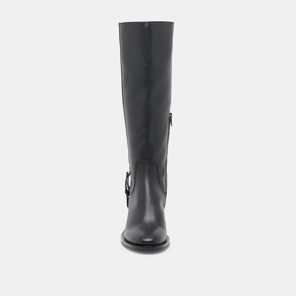 Kilian H2O Waterproof Black Leather Wide Calf Boots | Women Dolce Vita