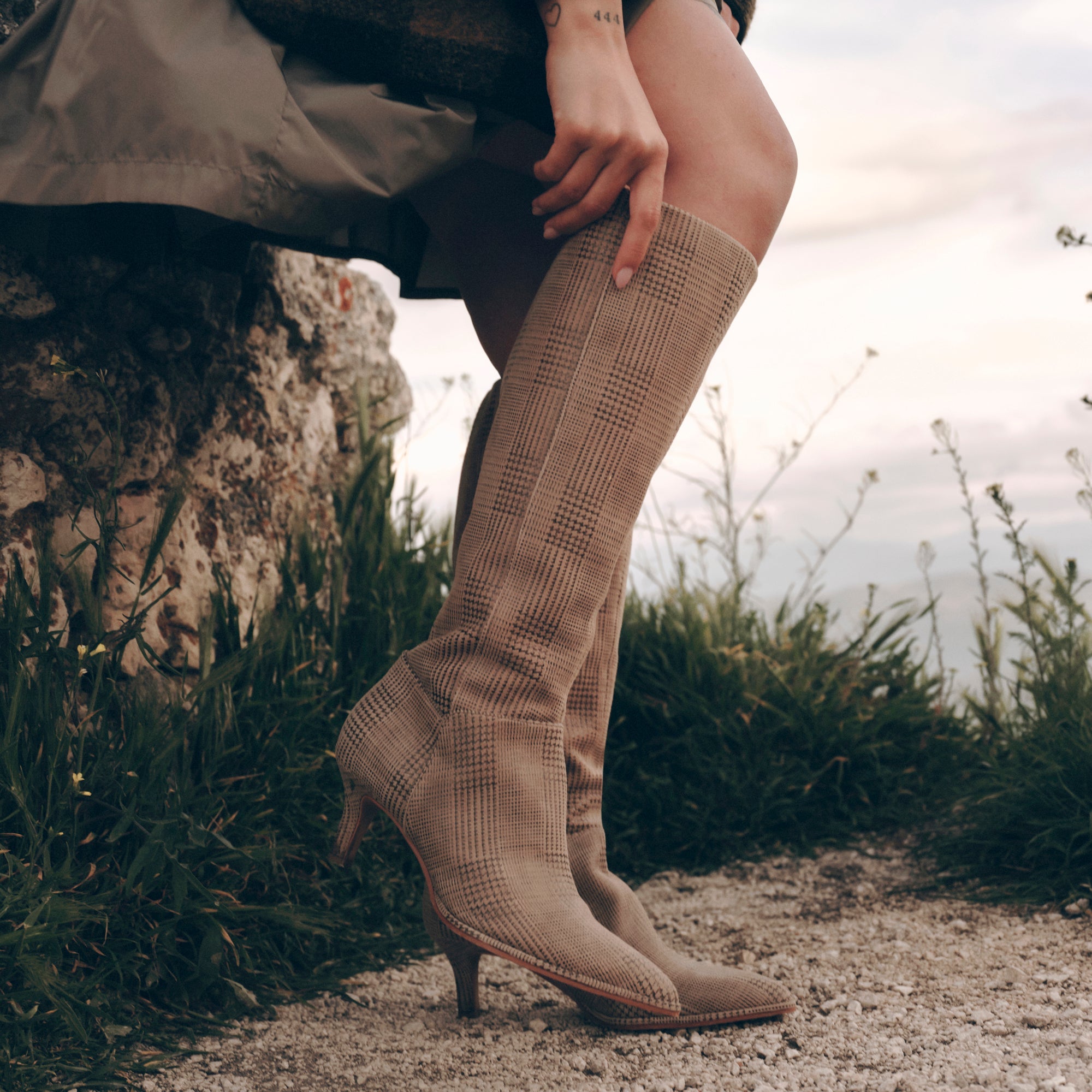 Aldy Herringbone Printed Suede Boots | Dolce Vita Women