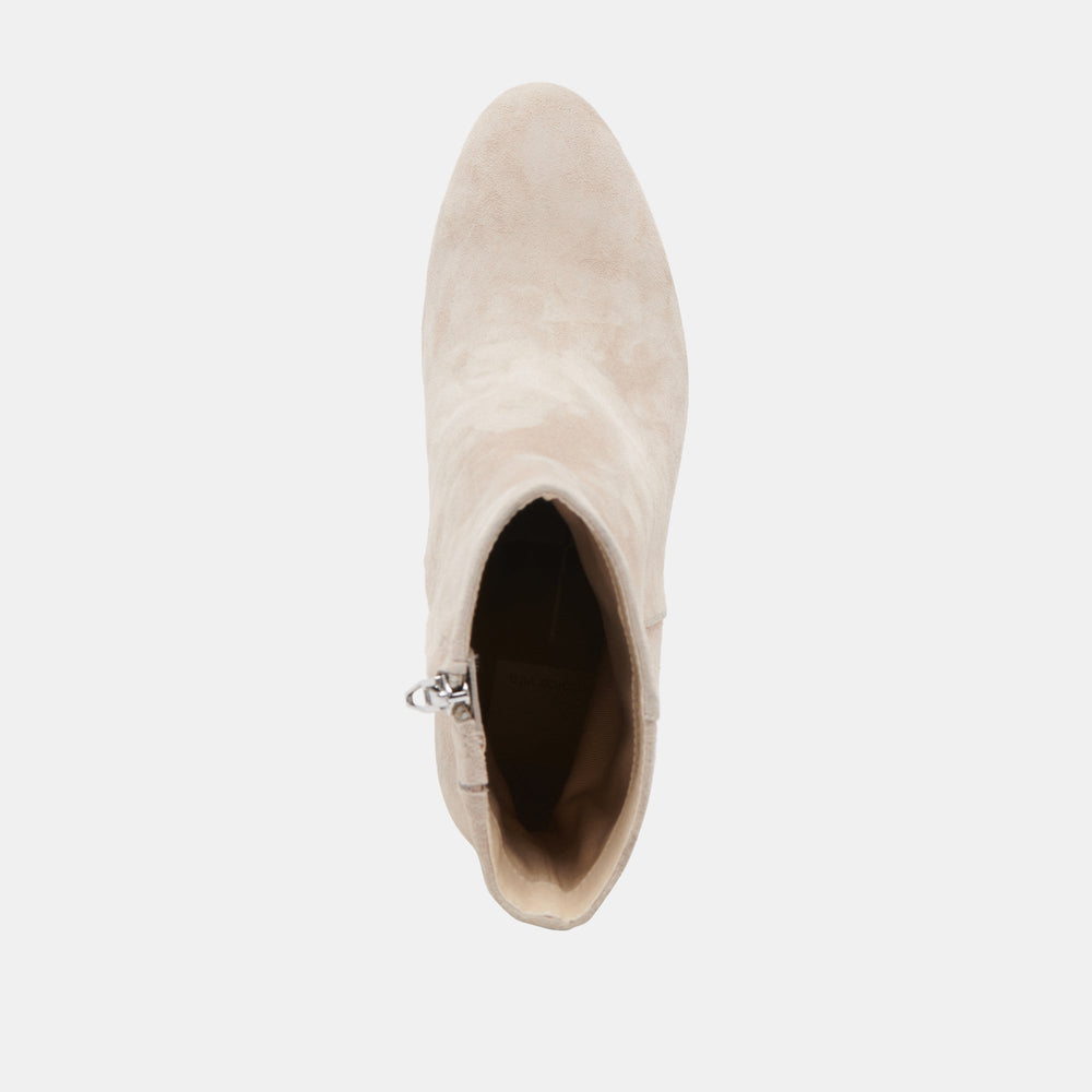 Suzy Wide Taupe Suede Booties | Women Dolce Vita