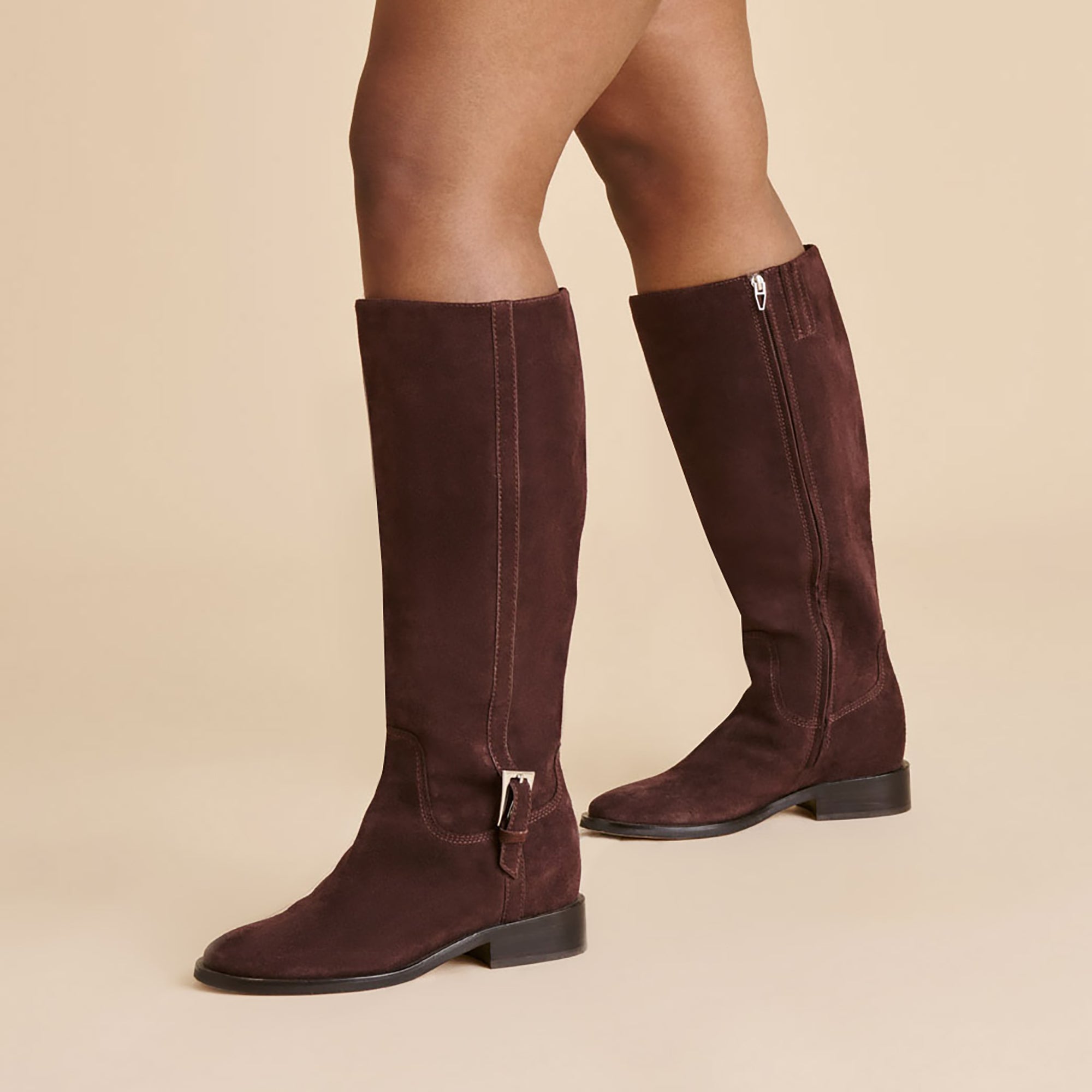 Kilian H2O Waterproof Mahogany Suede Wide Calf Boots | Dolce Vita Women