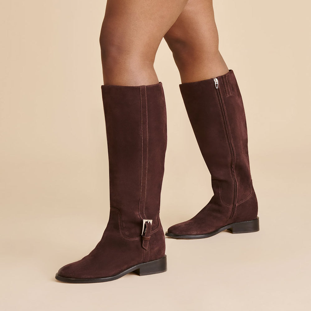 Kilian H2O Waterproof Mahogany Suede Wide Calf Boots | Dolce Vita Women