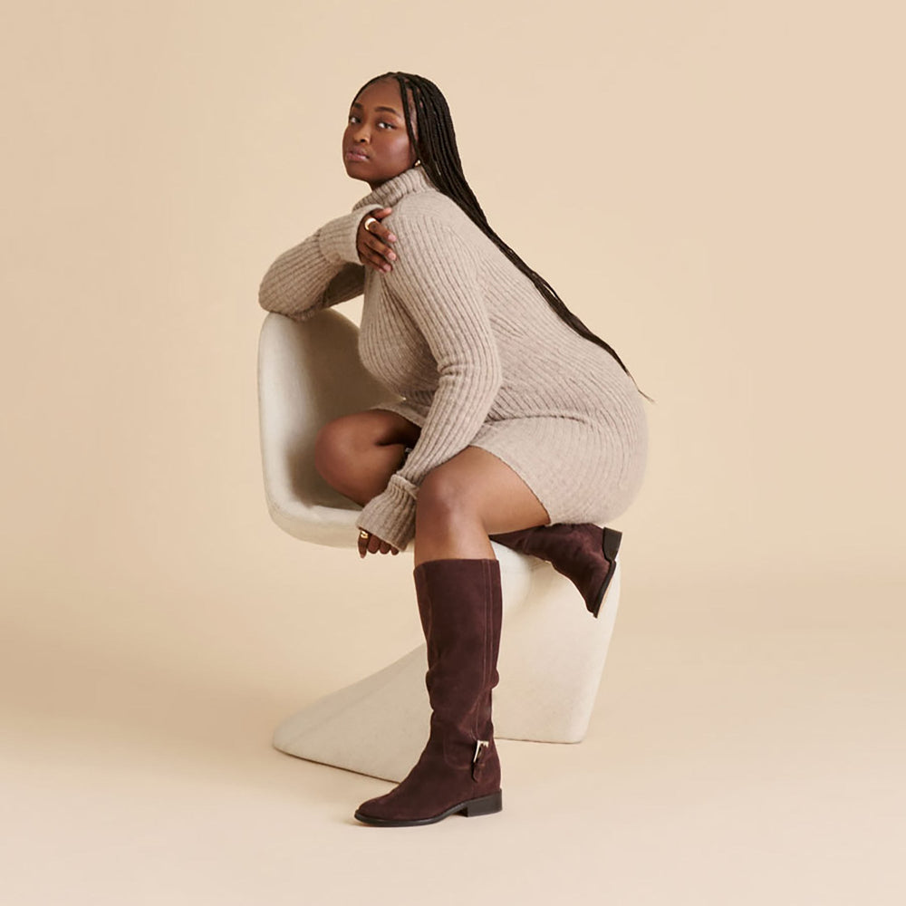 Kilian H2O Waterproof Mahogany Suede Wide Calf Boots | Dolce Vita Women