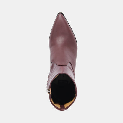 ARYA WIDE CALF BOOTS WINE LEATHER - Dolce Vita