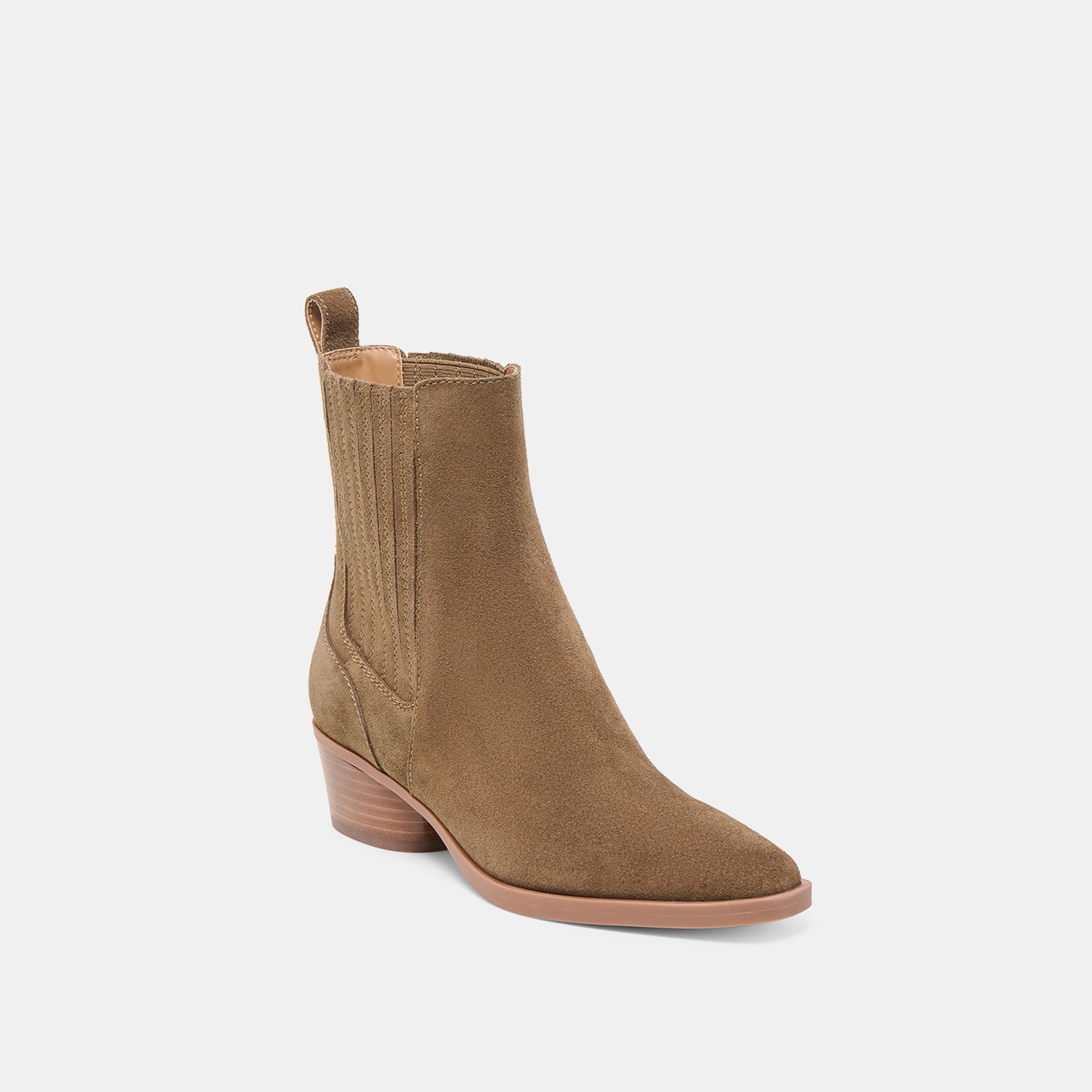 Faint H2O Waterproof Olive Suede Booties | Dolce Vita Women