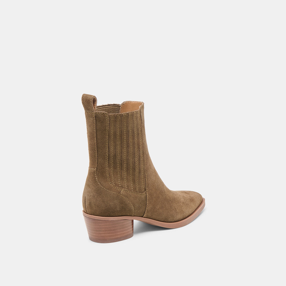 Faint H2O Waterproof Olive Suede Booties | Dolce Vita Women