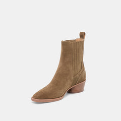 Faint H2O Waterproof Olive Suede Booties | Dolce Vita Women