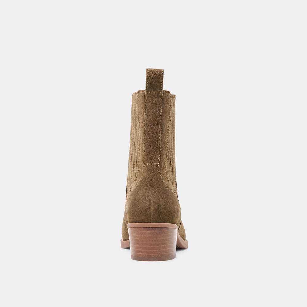 Faint H2O Waterproof Olive Suede Booties | Dolce Vita Women