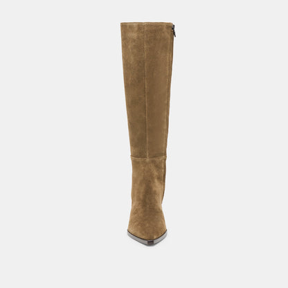 Auggie Olive Suede Wide Calf Boots - Dolce Vita