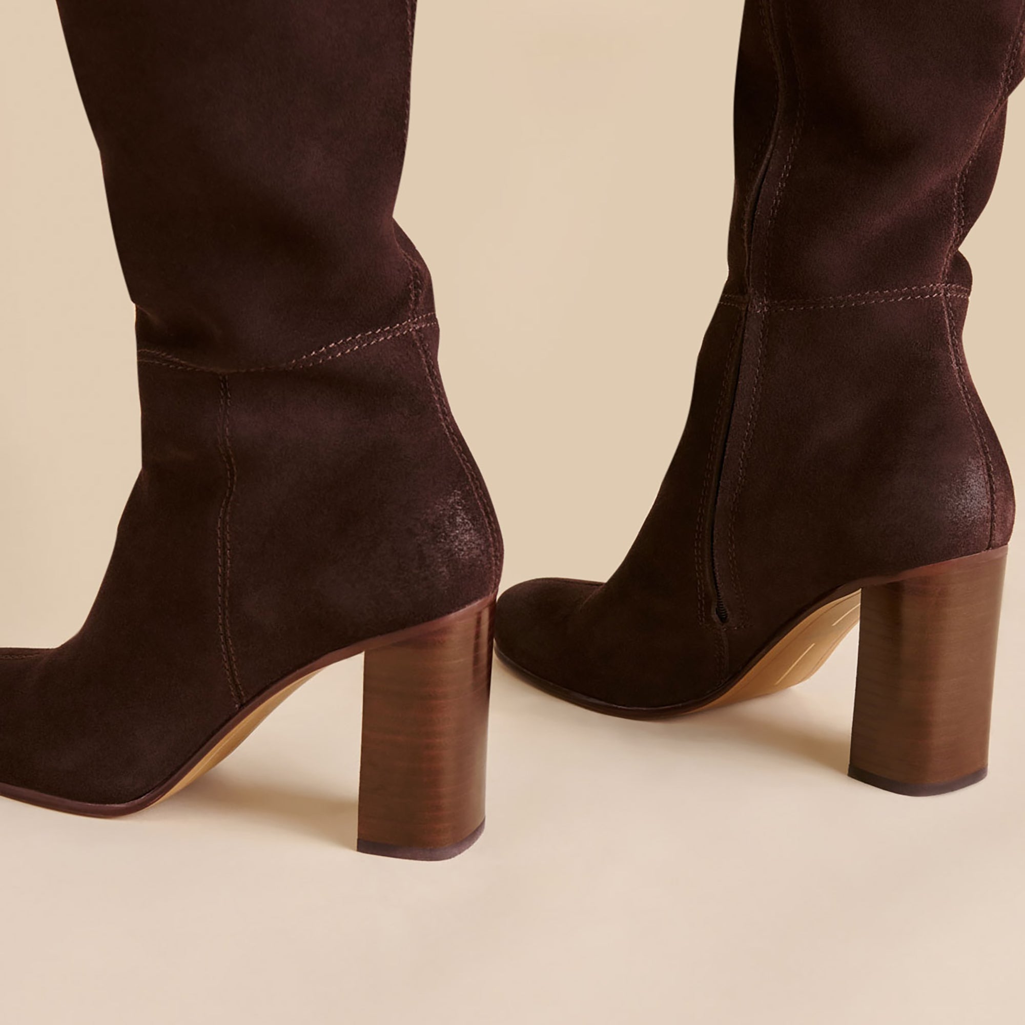 Hudsin Wide Calf Mahogany Suede Boots | Women Dolce Vita