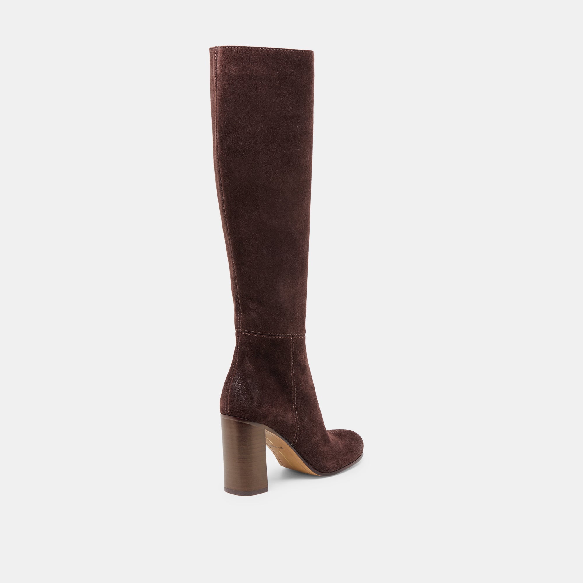 Hudsin Wide Calf Mahogany Suede Boots | Women Dolce Vita