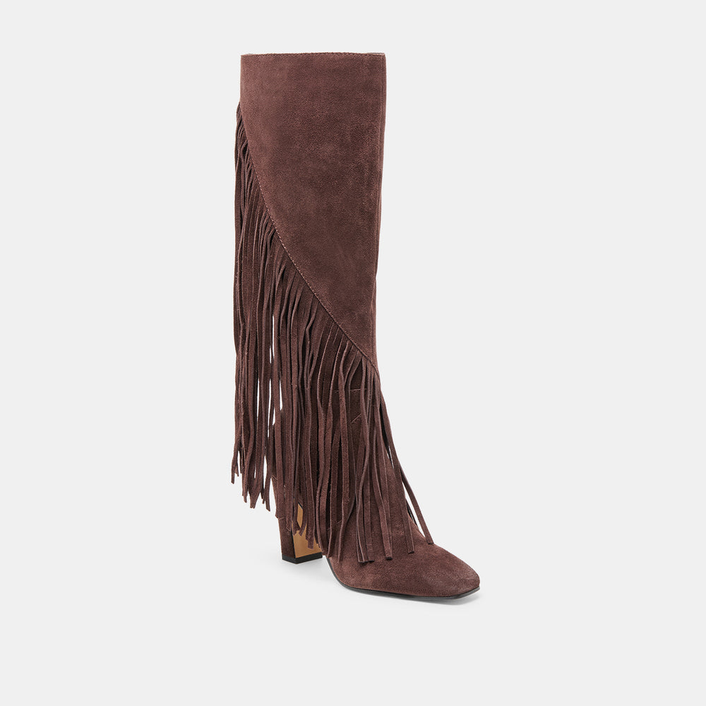 Giano Mahogany Suede Boots | Women Dolce Vita