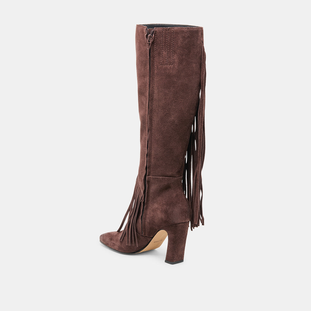 Giano Mahogany Suede Boots | Women Dolce Vita