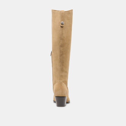Virona H2O Waterproof Dk Taupe Suede Wide Calf Boots - Dolce Vita