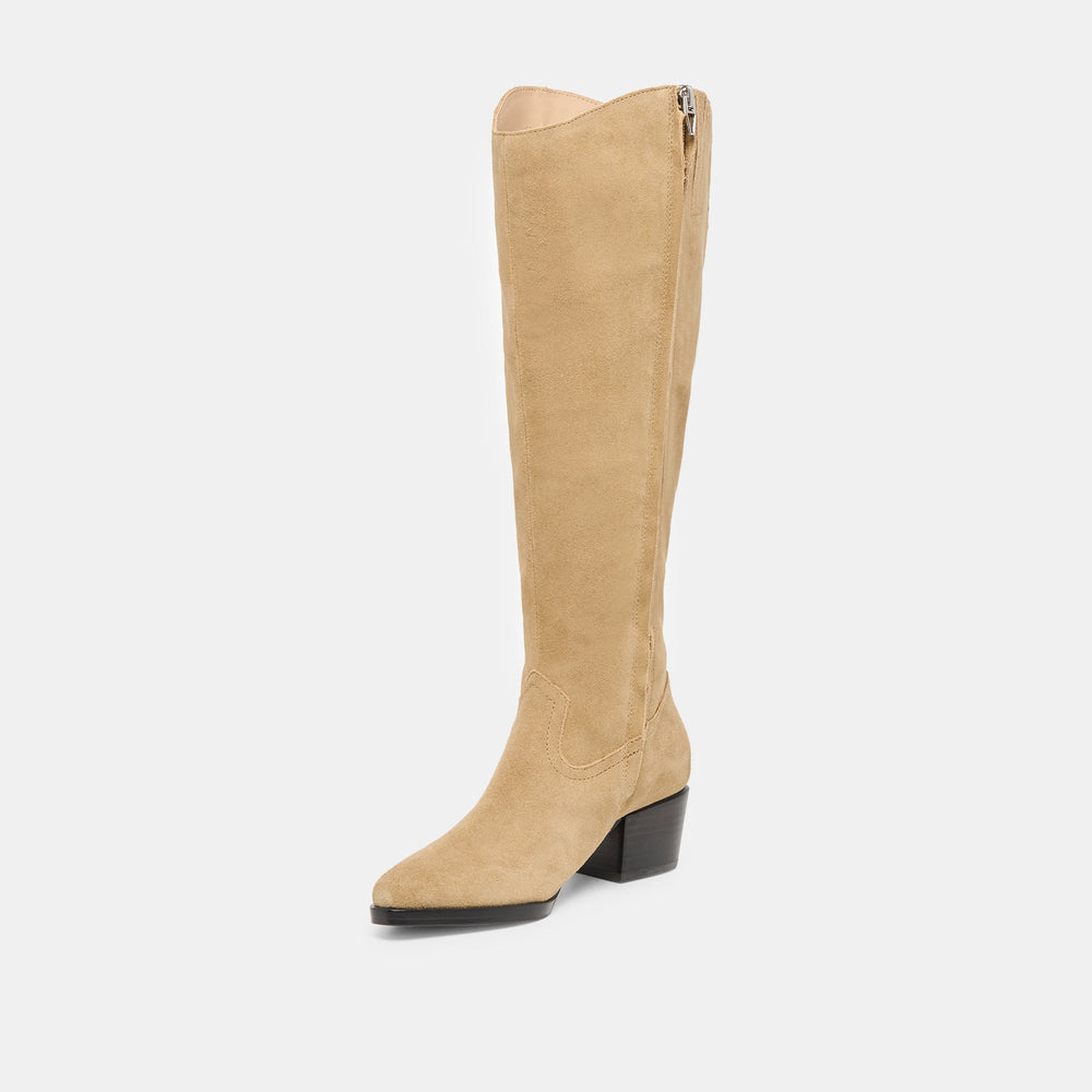 Virona H2O Waterproof Dk Taupe Suede Wide Calf Boots | Dolce Vita Women