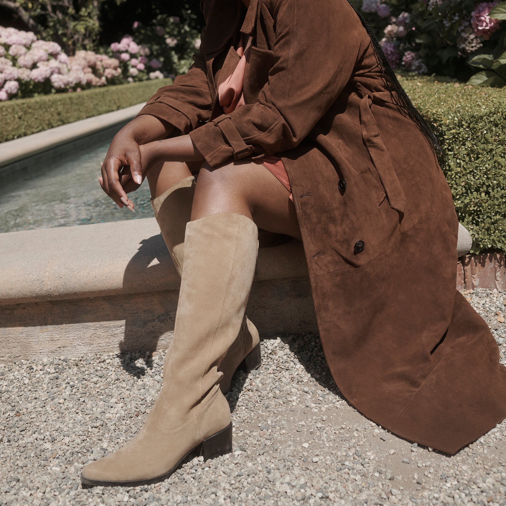 Virona H2O Waterproof Dk Taupe Suede Wide Calf Boots | Dolce Vita Women