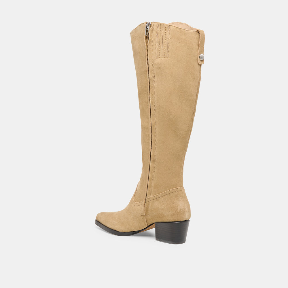Virona H2O Waterproof Dk Taupe Suede Wide Calf Boots | Dolce Vita Women
