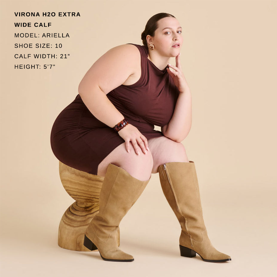Virona H2O Waterproof Dk Taupe Suede Extra Wide Calf Boots | Women Dolce Vita