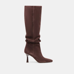 Lousa Mahogany Suede Wide Calf Boots | Women Dolce Vita