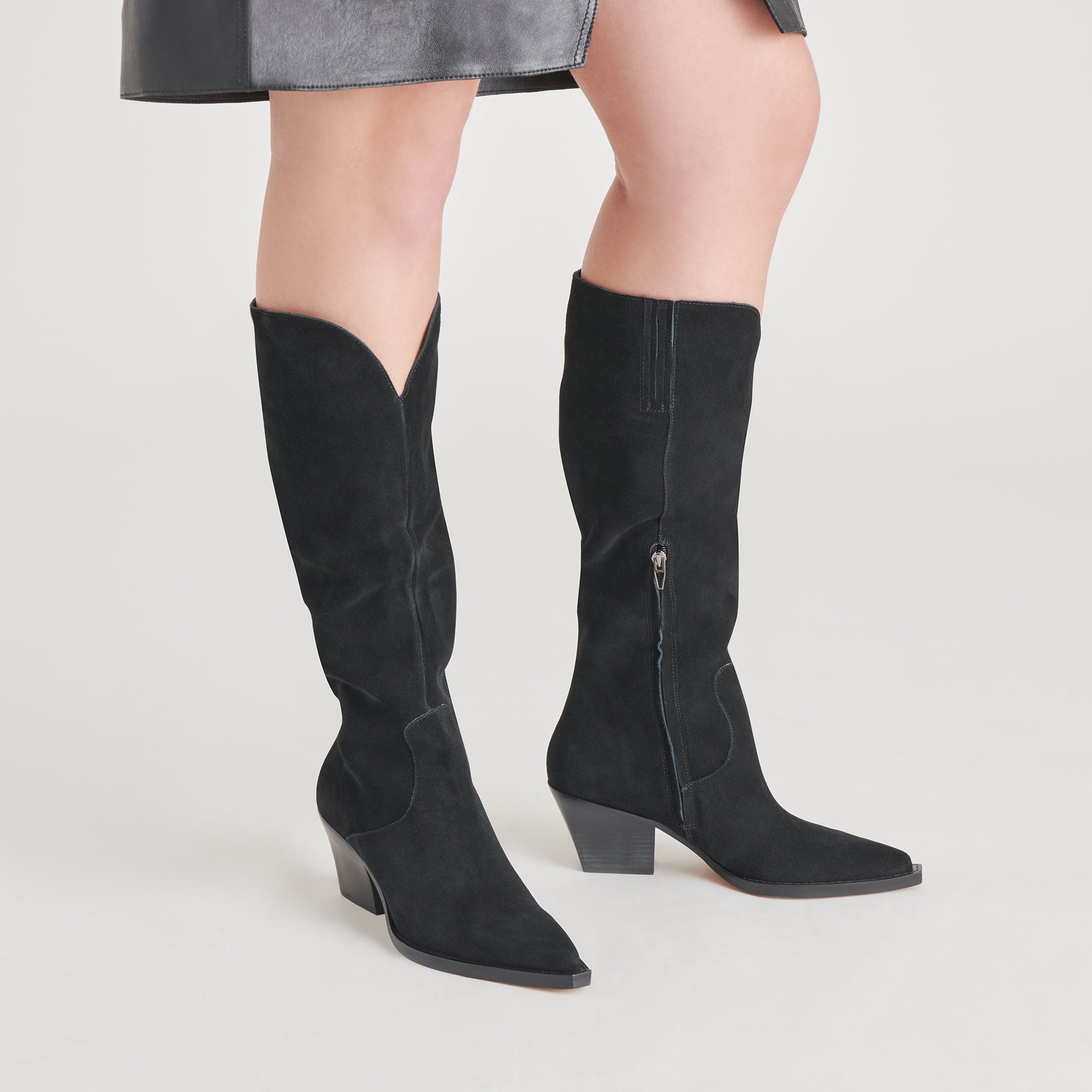 Raj Boots in Onyx Suede | Women Dolce Vita