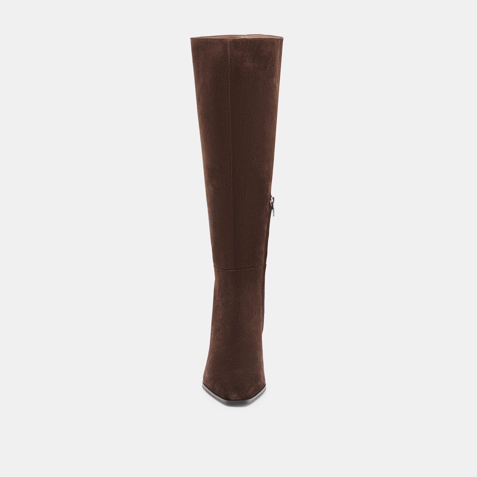 Emmi Dk Brown Suede Wide Calf Boots - Dolce Vita