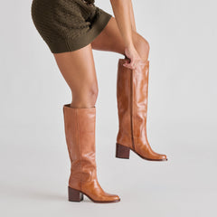 Lucyle Tan Leather Boots | Dolce Vita Women
