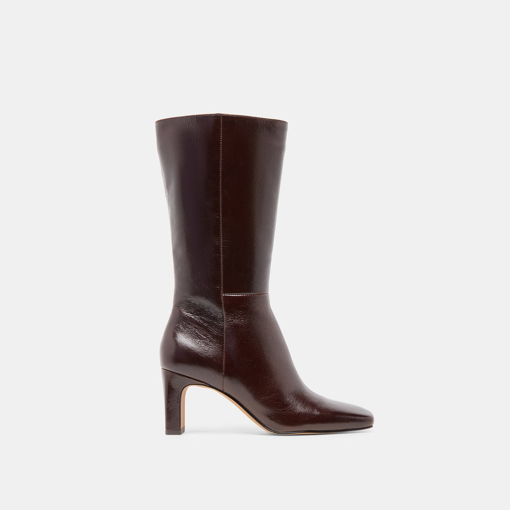 Riggs Chocolate Leather Boots | Women Dolce Vita