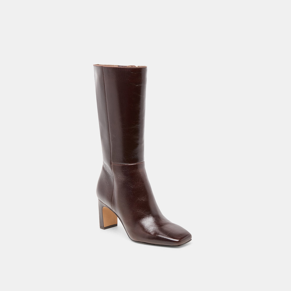 Riggs Chocolate Leather Boots | Women Dolce Vita