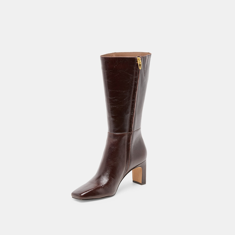 Riggs Chocolate Leather Boots | Women Dolce Vita