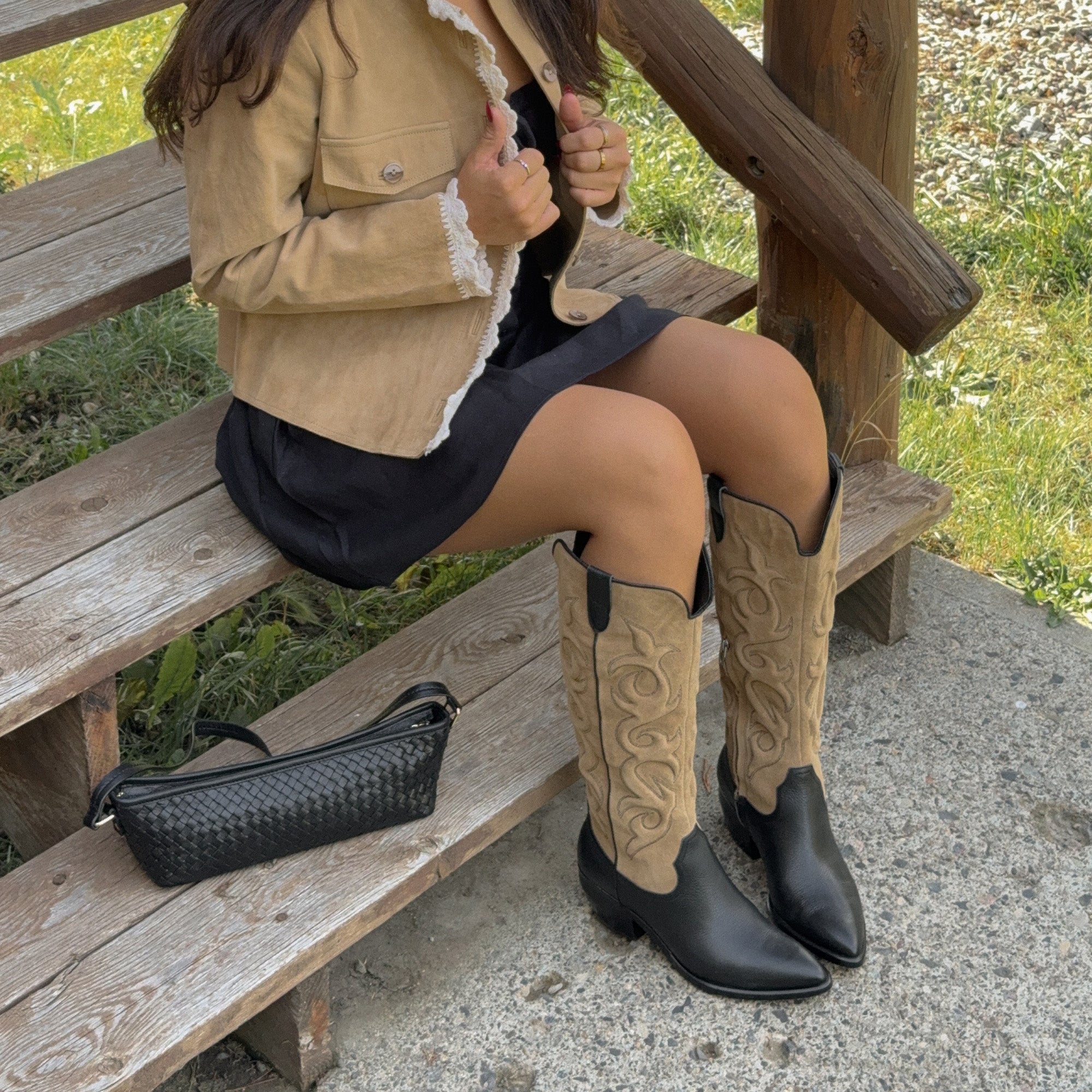 Mirla Black Multi Leather Boots | Dolce Vita Women