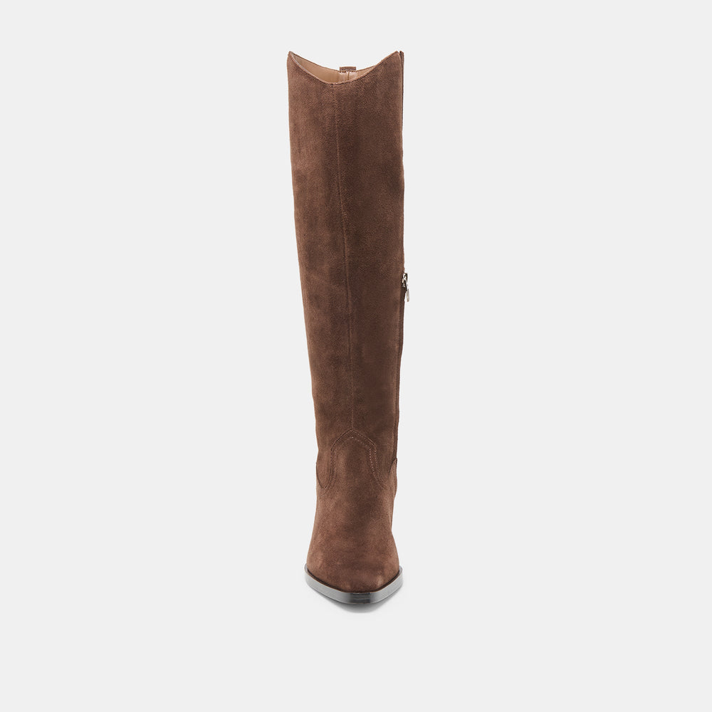 Virona H2O Waterproof Dk Brown Suede Extra Wide Calf Boots | Women Dolce Vita