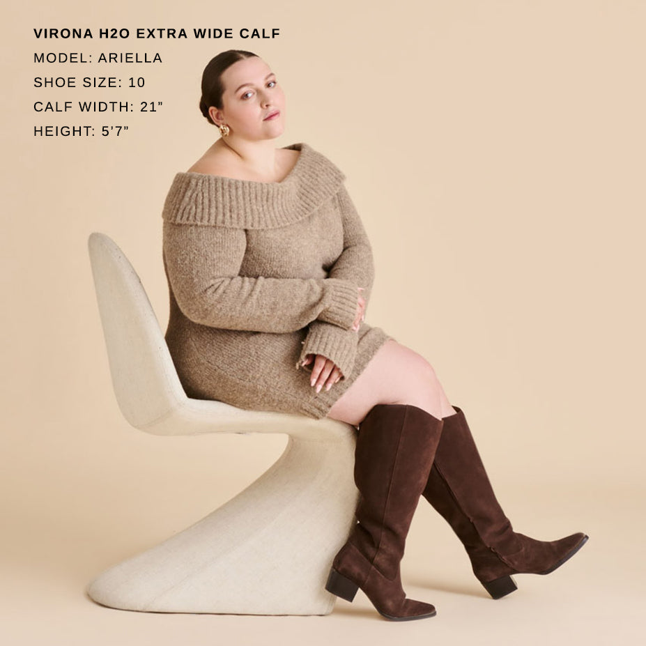 Virona H2O Waterproof Dk Brown Suede Extra Wide Calf Boots | Women Dolce Vita
