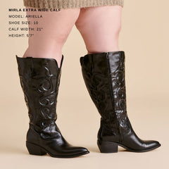 Mirla Black Leather Extra Wide Calf Boots | Dolce Vita Women