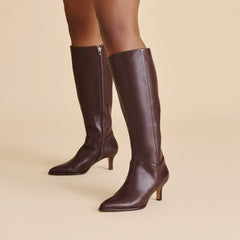 Aldy Mulberry Leather Wide Calf Boots | Women Dolce Vita