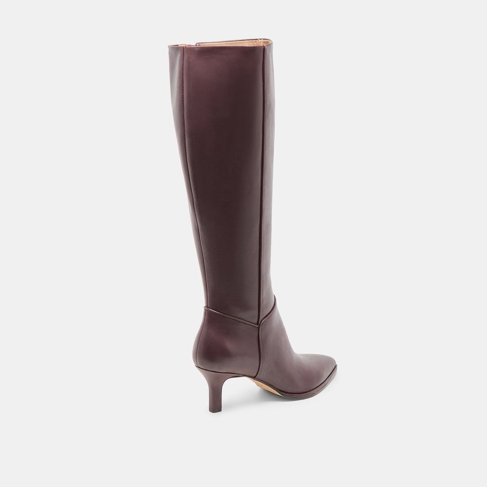 Aldy Mulberry Leather Wide Calf Boots | Women Dolce Vita