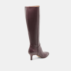 Aldy Mulberry Leather Wide Calf Boots | Women Dolce Vita