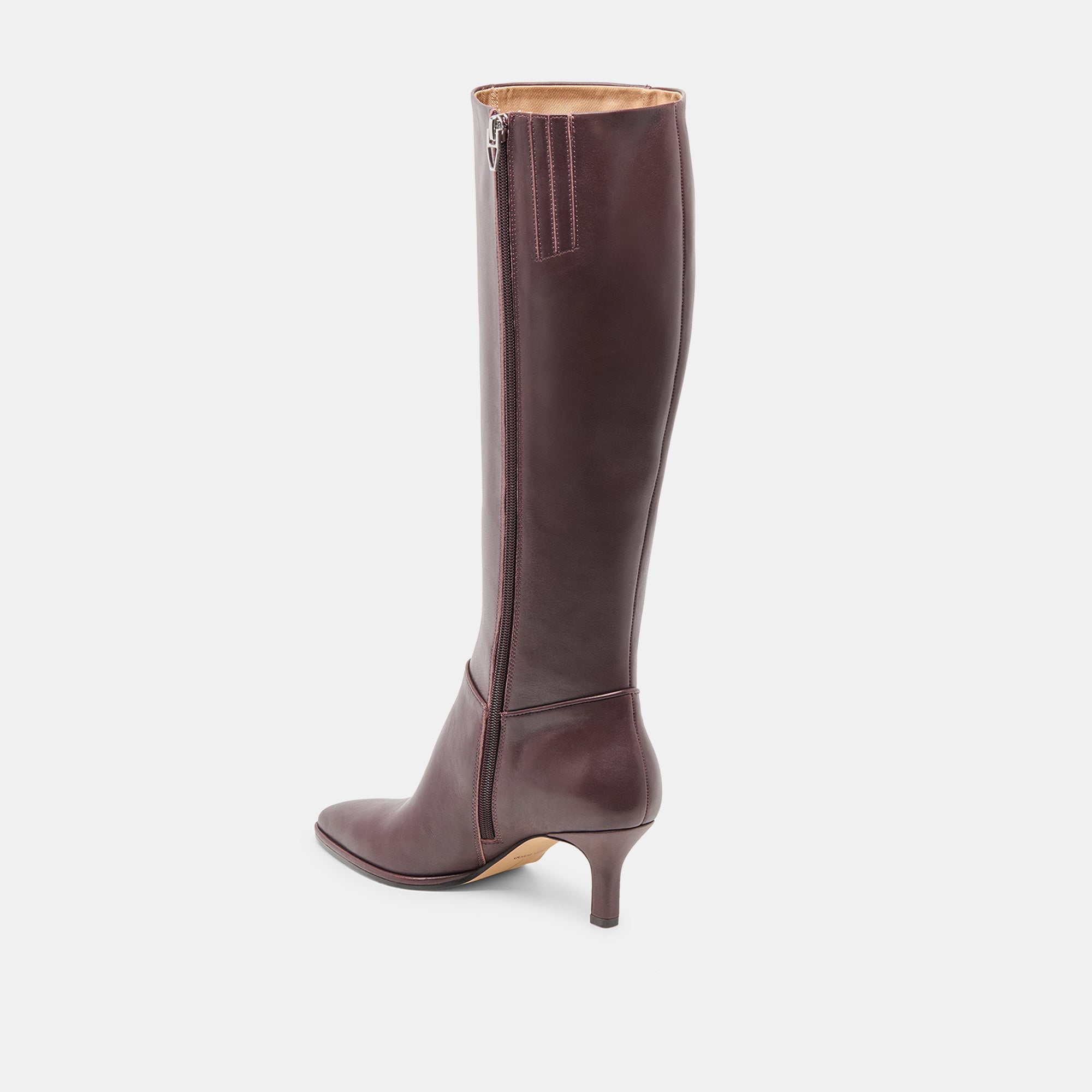 Aldy Mulberry Leather Wide Calf Boots | Women Dolce Vita