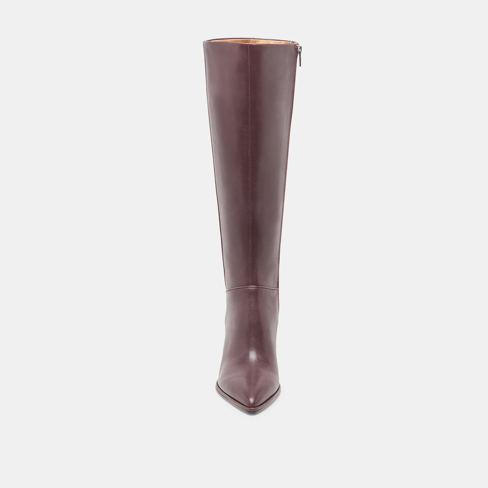 Aldy Mulberry Leather Wide Calf Boots | Women Dolce Vita