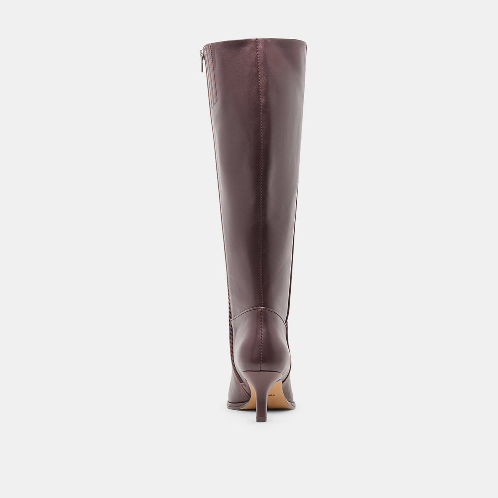 Aldy Mulberry Leather Wide Calf Boots | Women Dolce Vita